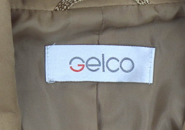 Gelco Women Brown Size 14 Single Breasted Blazer Jacket Polyester