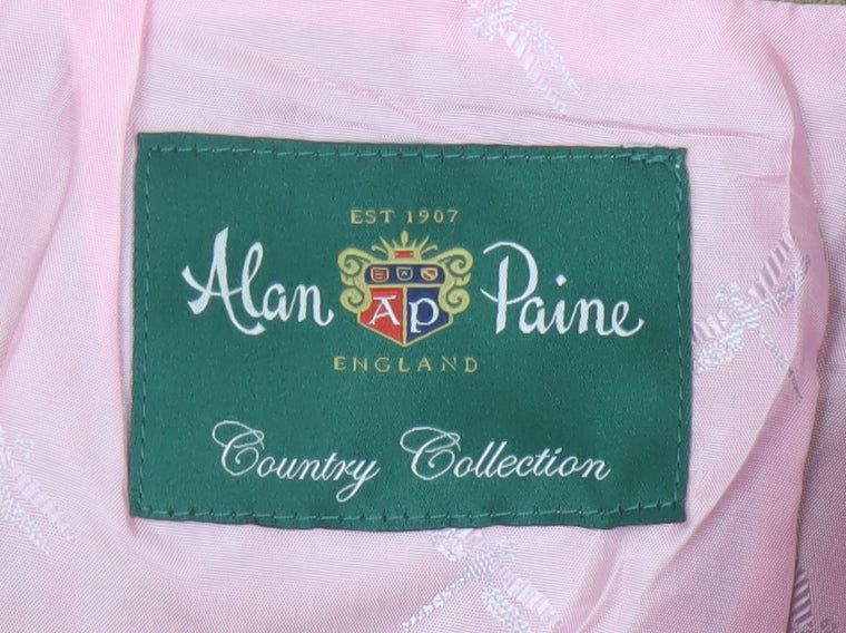 Alan Paine Women's Beige Wool Mini Skirt Size 10 Checked Country Style