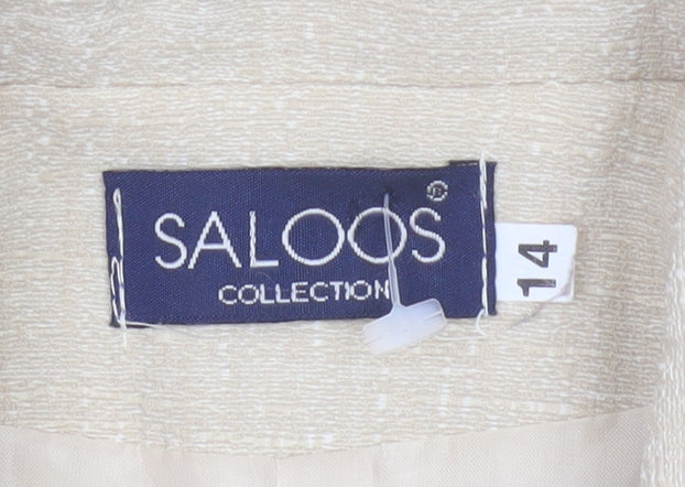 Saloos Collection Women's Beige Size 14 Classic Blazer Suit Jacket
