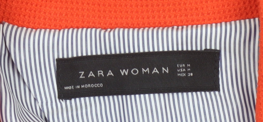 Zara Woman Orange Blazer Women's Regular Fit Single-Breasted Jacket M