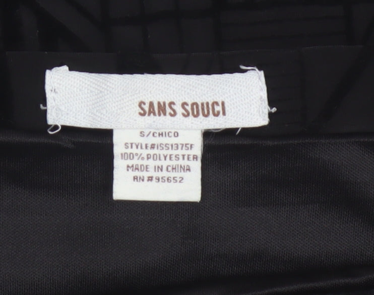 Sans Souci Women's Black Geometric Pencil Skirt Size S