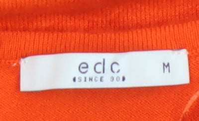 edc Women’s Orange Flared Sleeve Knit Pullover Jumper M