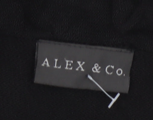 Alex & Co Women’s Black Ruffle Trim Open Cardigan Size 20