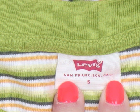 Levi's Women's Green Striped Ringer T-Shirt Size S