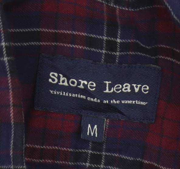 Shore Leave Men's Red Plaid Button-Up Cotton Flannel Shirt M