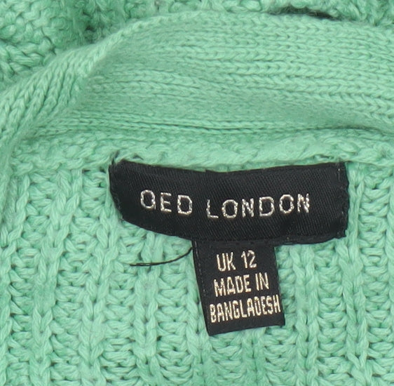 QED London Women's Green Long Sleeve Cropped Cardigan Size 12