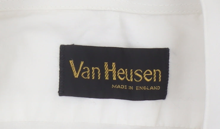 Van Heusen Men's White 15in Regular Fit Cotton Dress Shirt