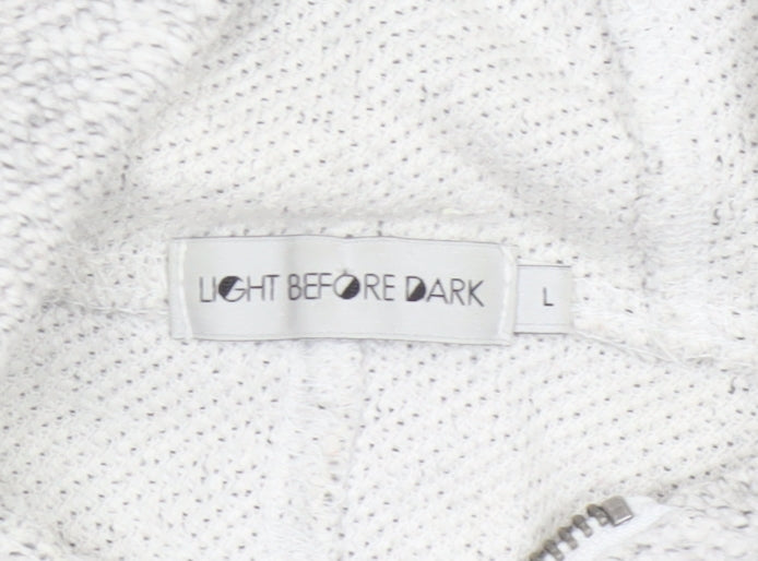 Light Before Dark Womens Grey Full Zip Hoodie Size L