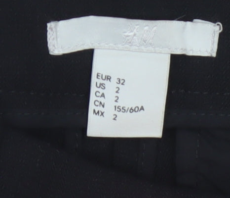 H&M Women Black Slim Trousers Size 4 Polyester Blend Workwear