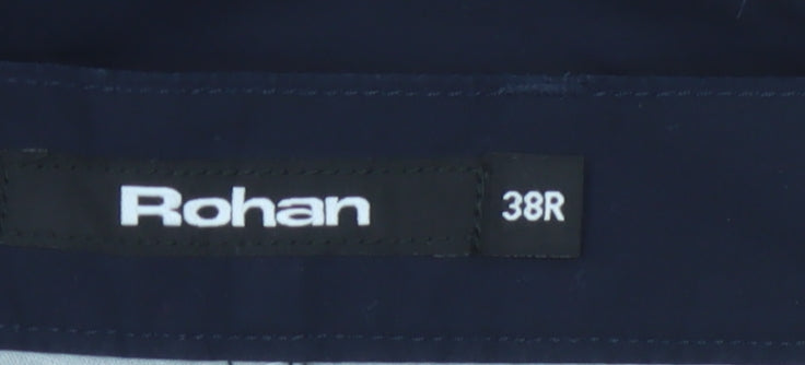 Rohan Men's Blue 38R Cargo Travel Trousers Polyester Cotton
