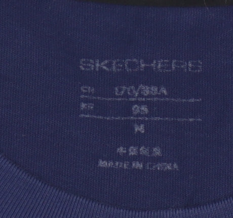 Skechers Men's Blue Cotton Crew Neck Short Sleeve T-Shirt M