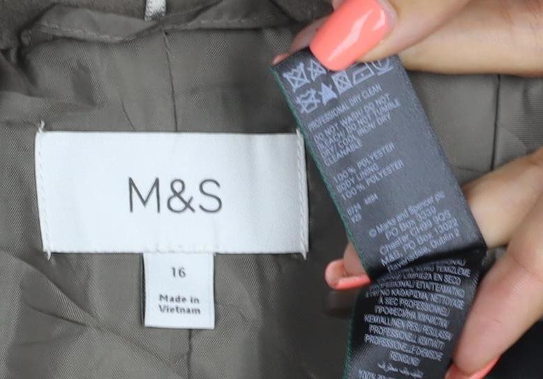 Marks and Spencer Women's Brown Size 16 Classic Overcoat