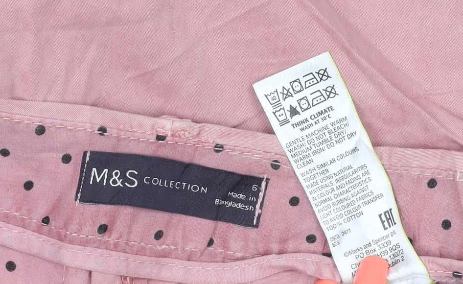 Marks and Spencer Women Pink Straight Cotton Jeans Size 6