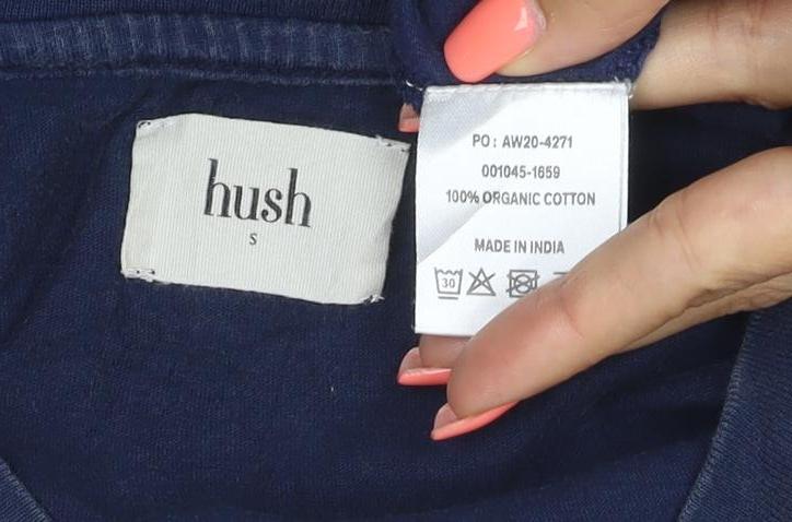 Hush Women's Blue Rebel Print Organic Cotton T-Shirt Size S