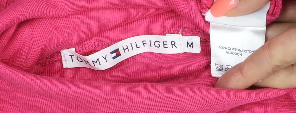 Tommy Hilfiger Women’s Pink Cotton Roll Neck Long Sleeve Top M