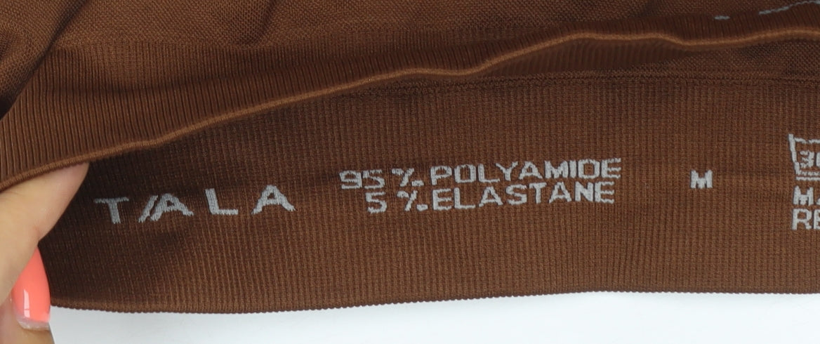 Tala Women's Brown Slim Fit Seamless Activewear Tank Top M