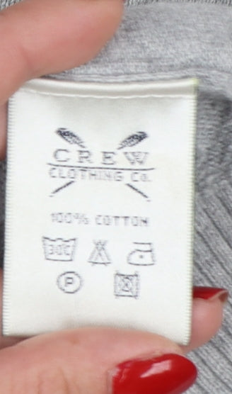 Crew Clothing Co. Men's Grey Cotton V-Neck Jumper Size L