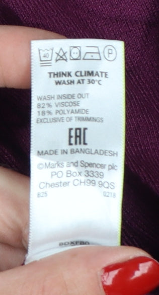 Marks and Spencer Womens Purple Long Sleeve Knit Cardigan M