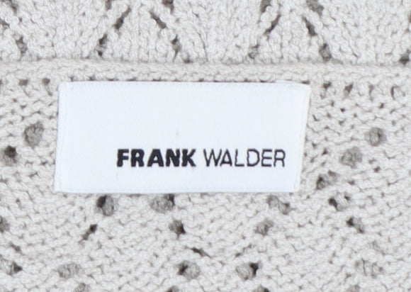 Frank Walder Women's Beige V-Neck Knit Sleeveless Vest XL