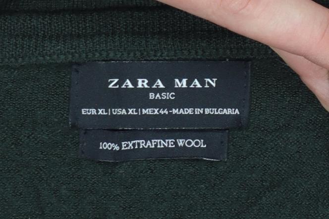 ZARA MAN Green Wool Crew Neck Men’s XL Pullover Jumper