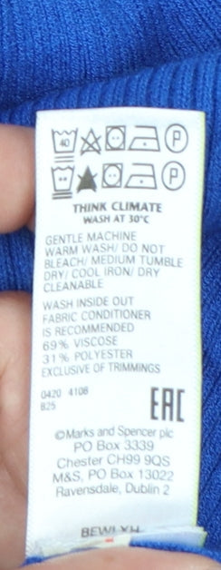Marks and Spencer Women's Blue Knit Sleeveless Tank Top Size 14