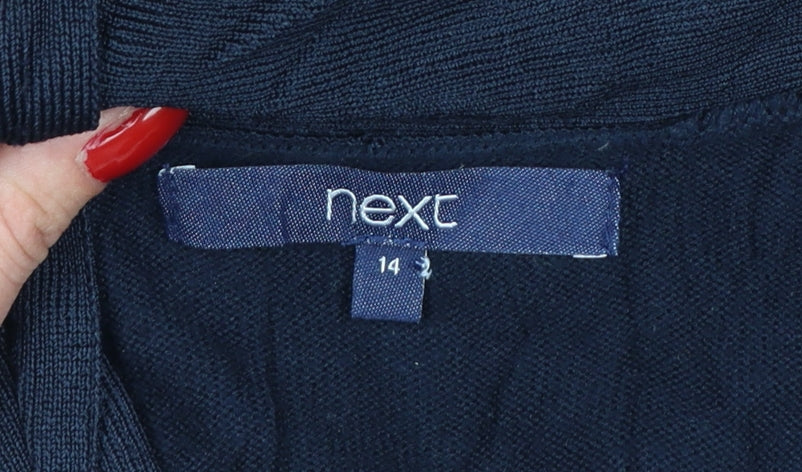Next Women's Blue Size 14 Cotton Modal Open Cardigan