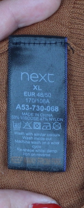 Next Women Brown Collared Knit Pullover Jumper XL