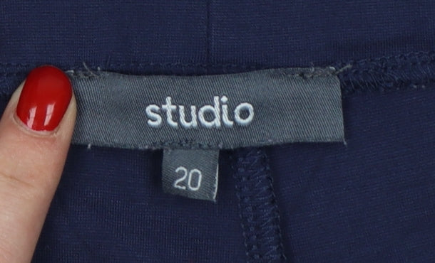 Studio Women's Blue Plus Size 20 High Rise Stretch Leggings