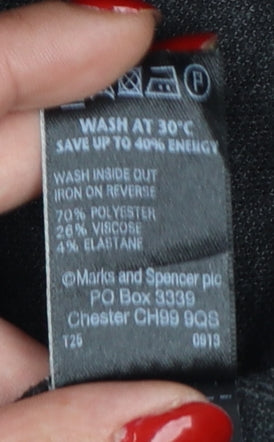 Marks and Spencer Womens Grey Herringbone Knit Trousers Size 16