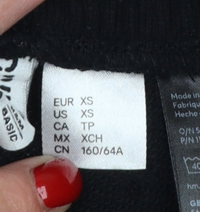 H&M Divided Womens Black XS Sweat Shorts Lightweight Cotton Blend