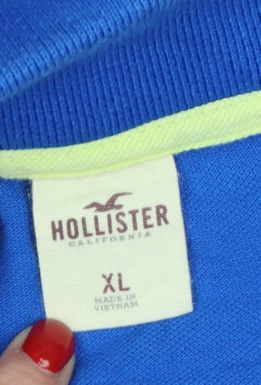 Hollister Men’s Blue Cotton Polo Shirt XL Classic Fit