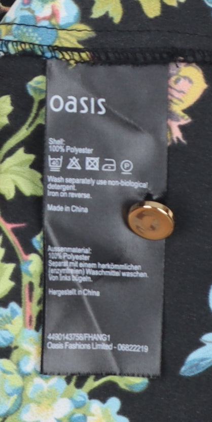 Oasis Women's Multicoloured Floral Sleeveless Blouse Size 14
