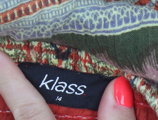 Klass Women’s Multicoloured Viscose Sleeveless Fit & Flare Dress Size 14