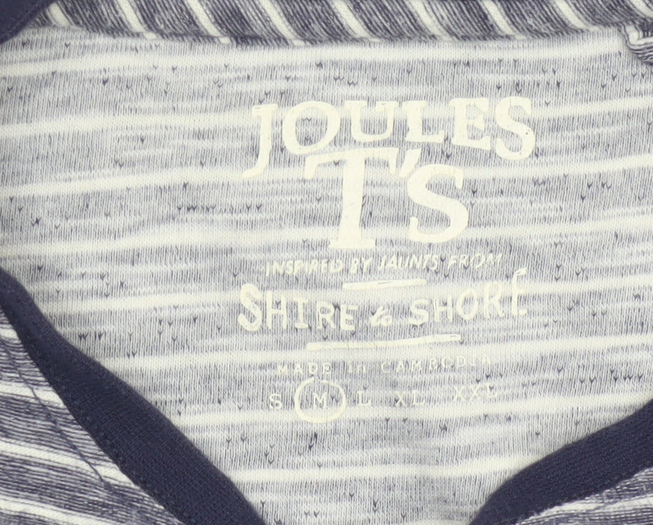 Joules Women's Blue Striped Cotton Short Sleeve T-Shirt Size S