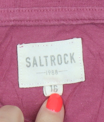 Saltrock Womens Pink Size 16 Cotton Surf Graphic T-Shirt