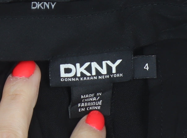 DKNY Women's Black Wool Blend Dress Pants Size 4 Regular Fit