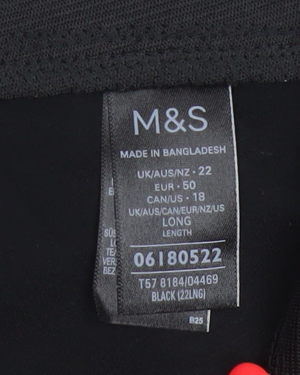 Marks and Spencer Women’s Black Size 22 Long Leggings Viscose Blend
