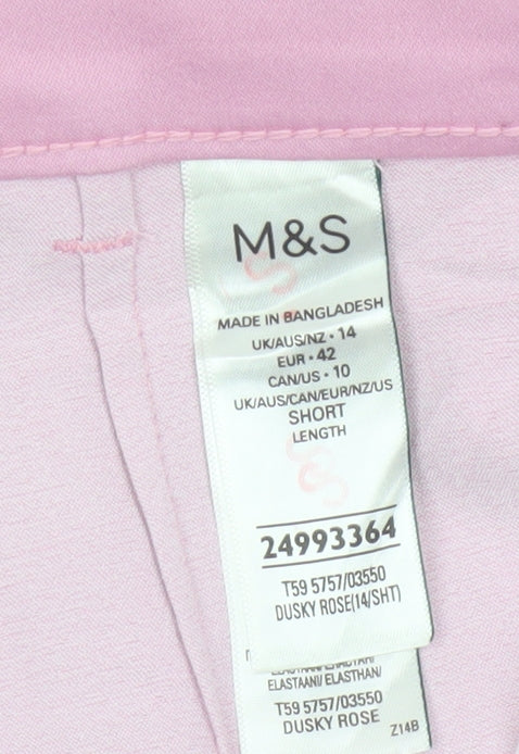 Marks and Spencer Women’s Pink Chino Trousers Size 14 Short