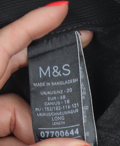 Marks and Spencer Women's Grey Stretch Straight Jersey Trousers Size 20