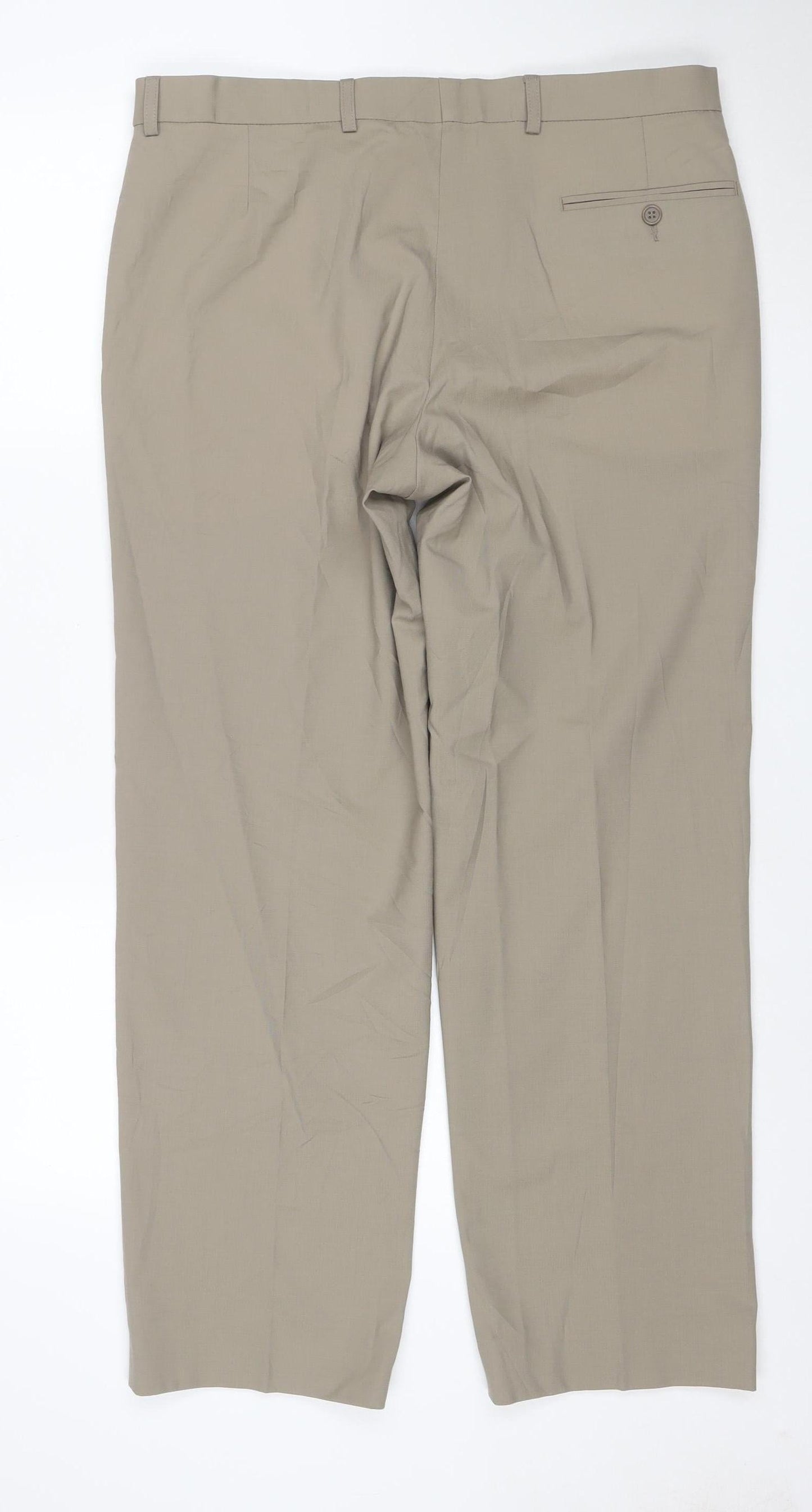Marks and Spencer Men's Beige Wool Blend Dress Pants 34W 31L