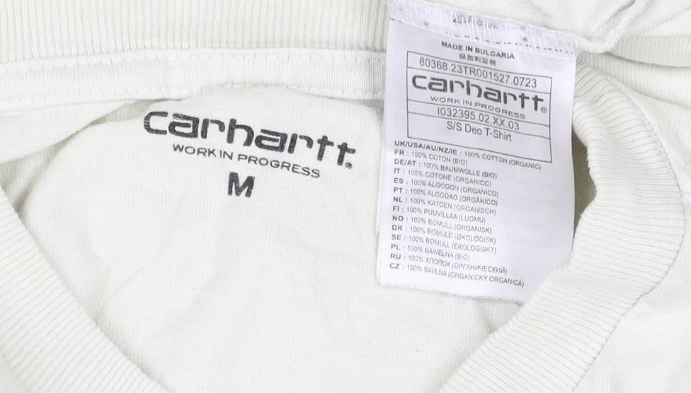 Carhartt Men's White Graphic Print Cotton T-Shirt M Regular Fit