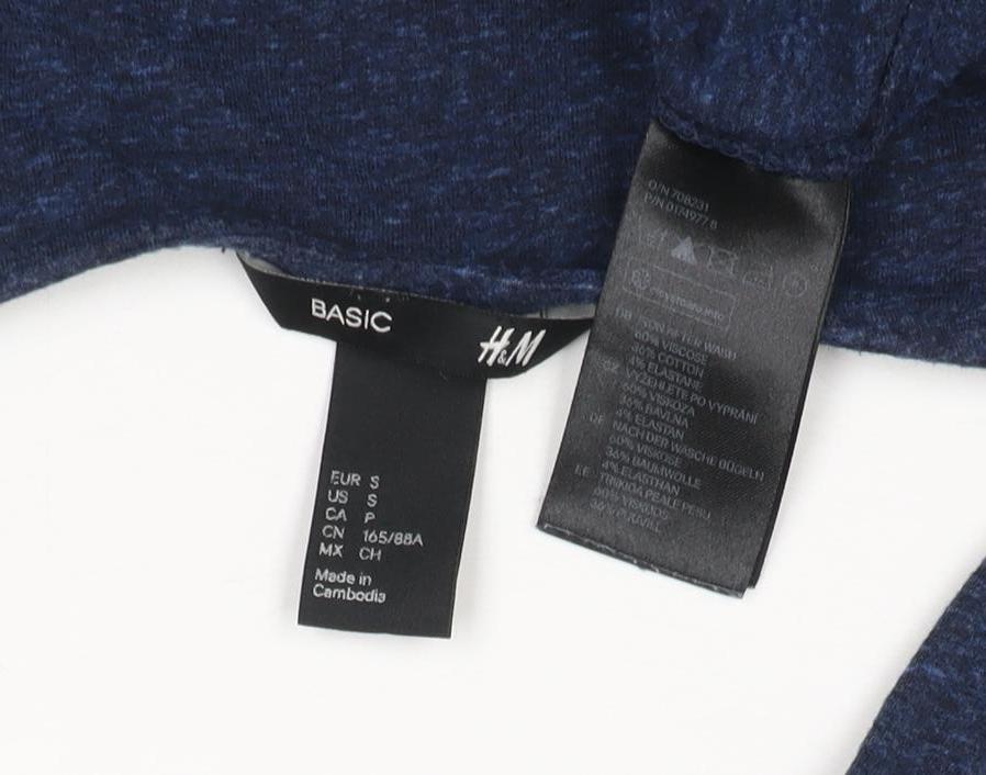H&M Women Blue Long Sleeve Bodycon Jersey Short Dress Size S