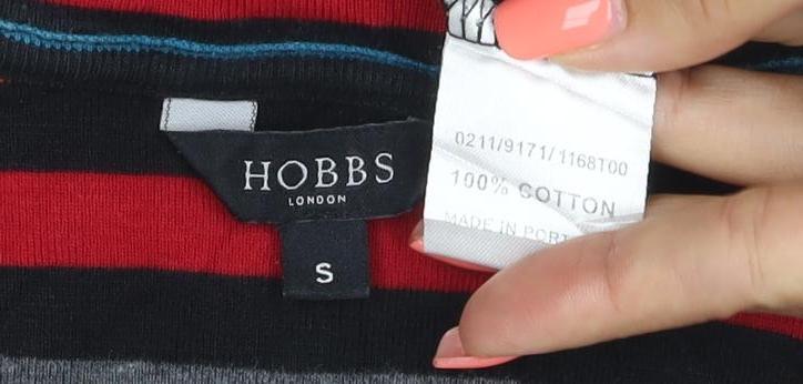 Hobbs Women's Multicoloured Striped Cotton 3/4 Sleeve T-Shirt S