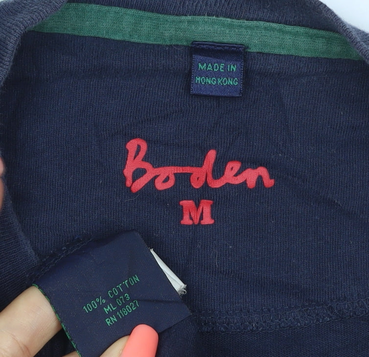 Boden Men's Blue Long Sleeve Crew Neck Cotton T-Shirt Size M