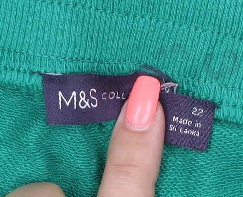 Marks and Spencer Women's Green Size 22 Jersey Sweat Shorts