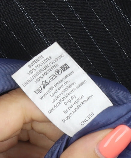 New Look Women's Black Pinstripe Tailored Blazer UK 10