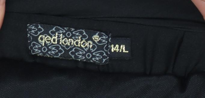 Qed London Women’s Black Long Chiffon Straight Skirt Size 14