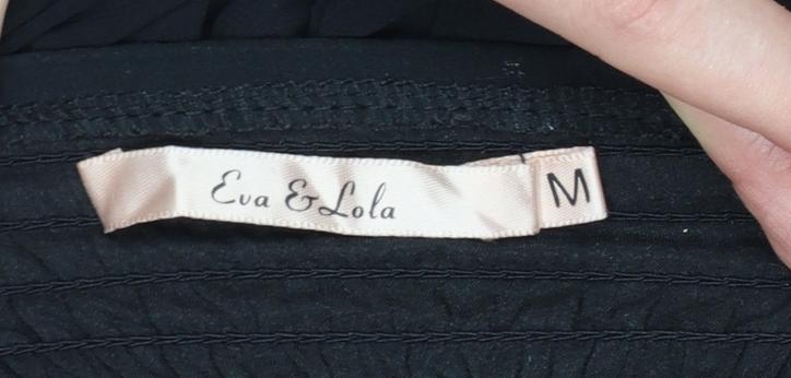 Eva & Lola Women Black Hi-Low Strapless Beaded Chiffon Dress M