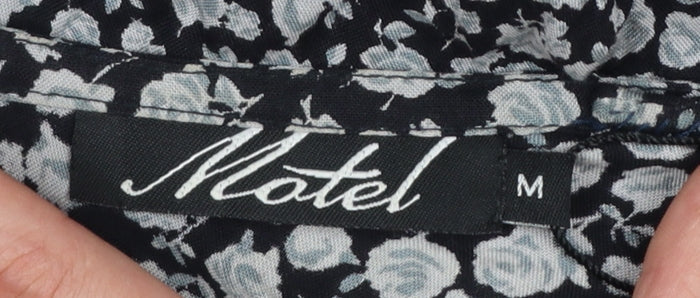 Motel Women's Black Floral Midi Slip Dress Size M