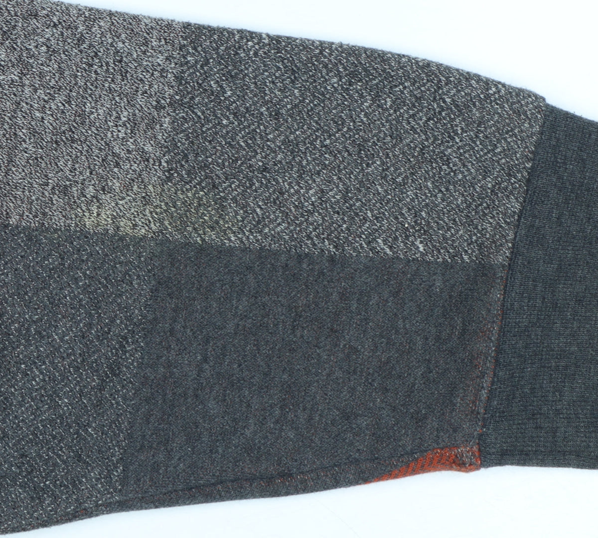 ATWARDSON Men's Grey Check Henley Jumper L Cotton Blend